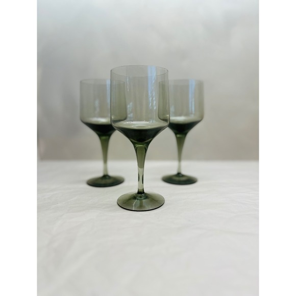 Vintage Rare MCM Orrefors Rhapsody Smoked Crystal Wine Glass Set of 3 6.25 in - Picture 4 of 5